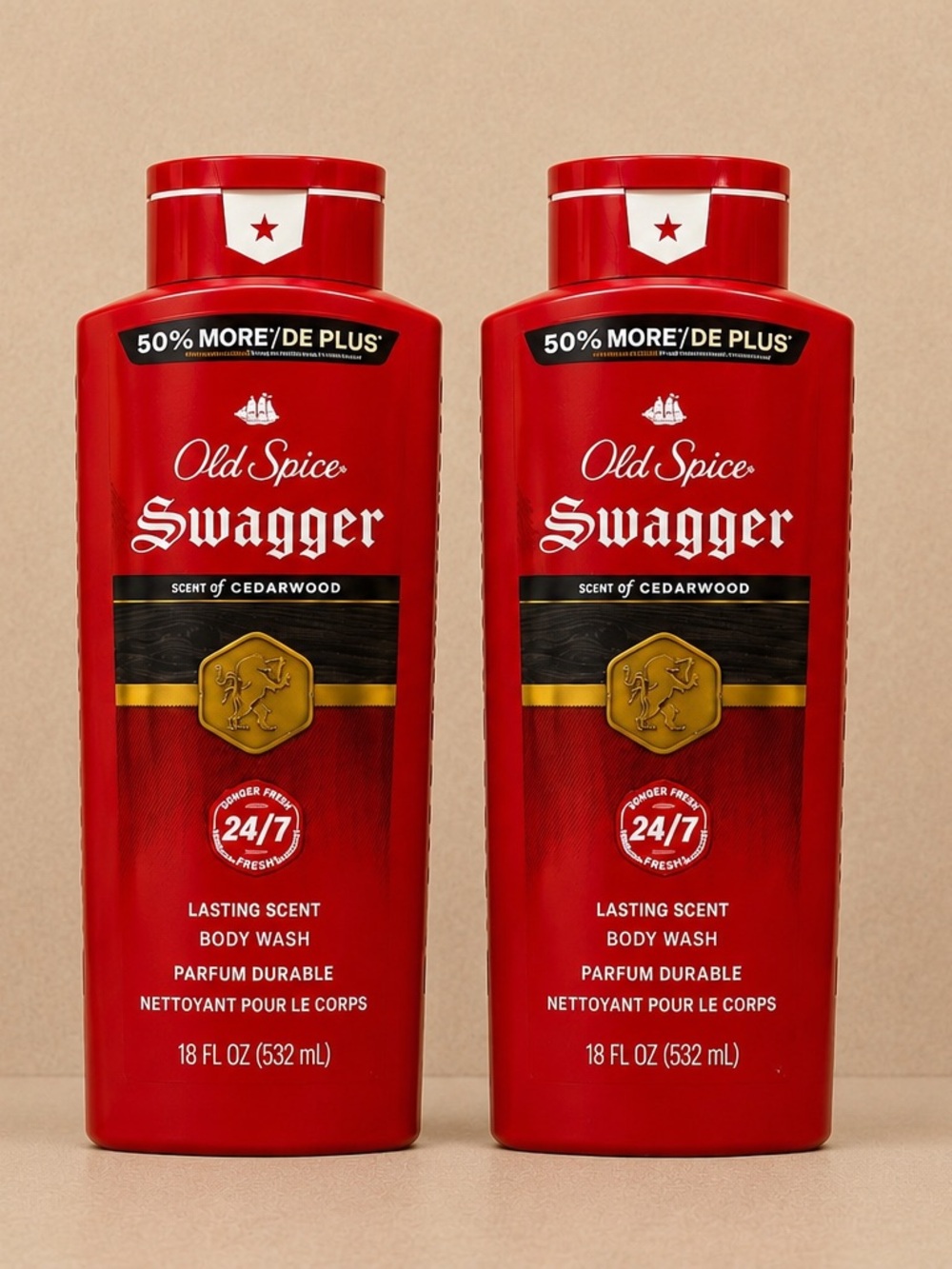 2 Old Spice Swagger Cedarwood Body Wash 18 oz Set